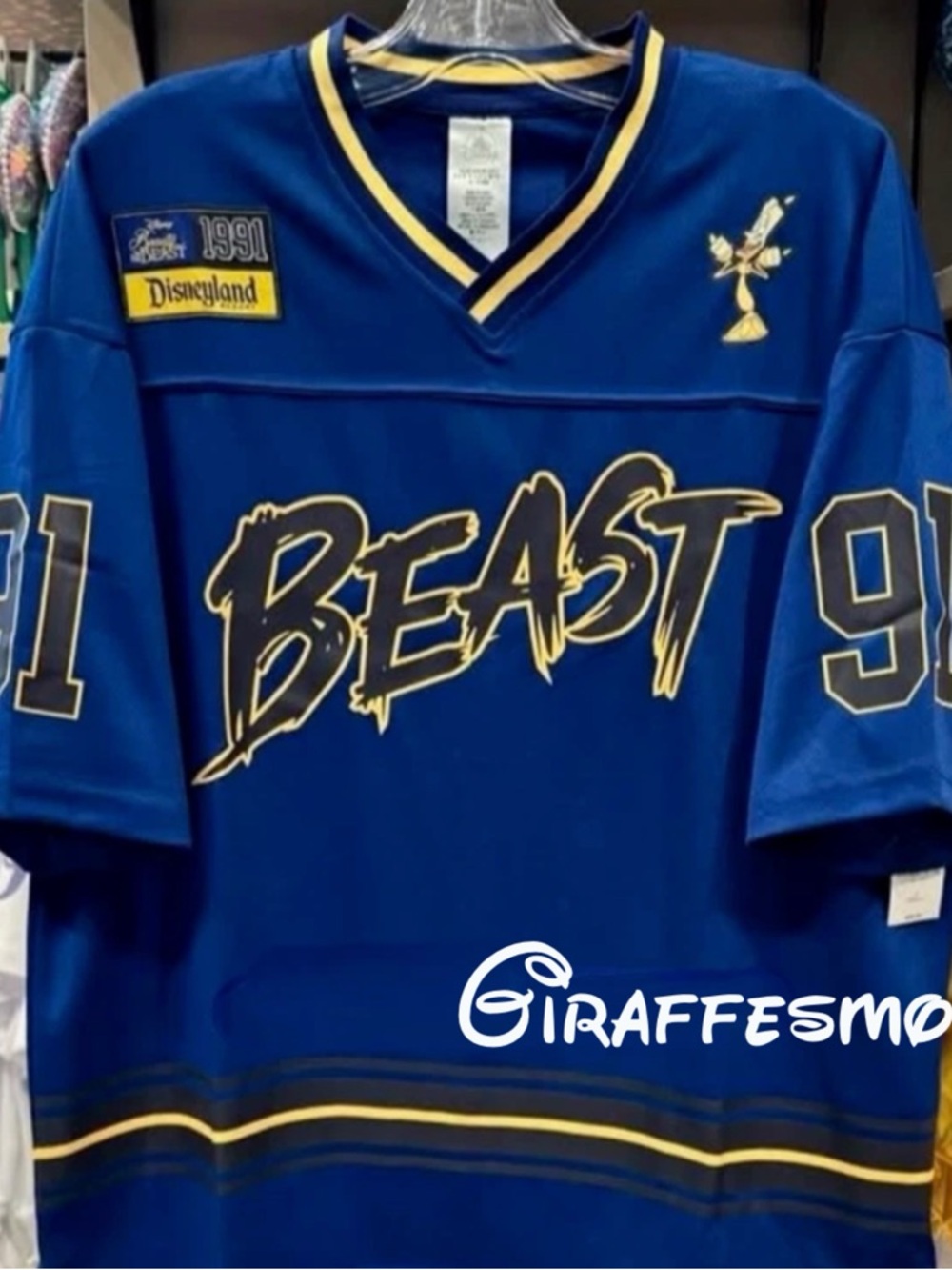 Disneyland Beast 91 Football Jersey Disney Prince New
